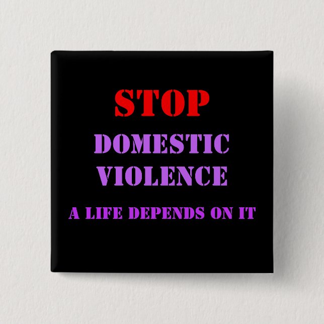 STOP Domestic Violence Pinback Button (Front)