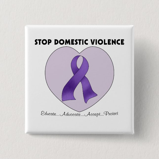 Stop Domestic Violence Pinback Button (Front)
