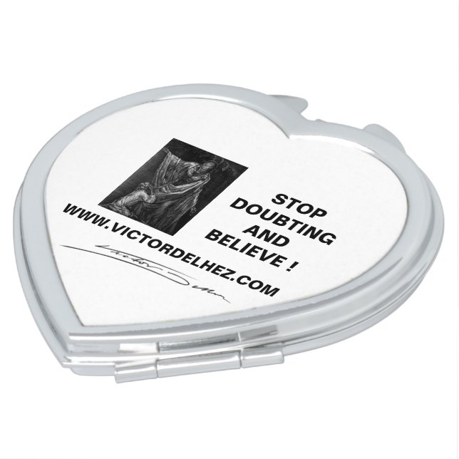 Stop doubting and believe tray compact mirror (Turned)