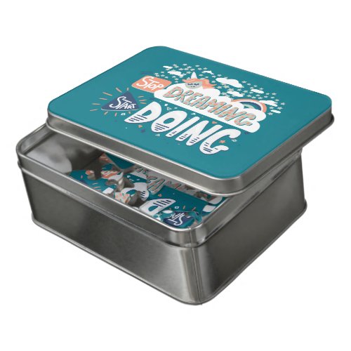 Stop Dreaming Start Doing Dark Turquoise Jigsaw Puzzle
