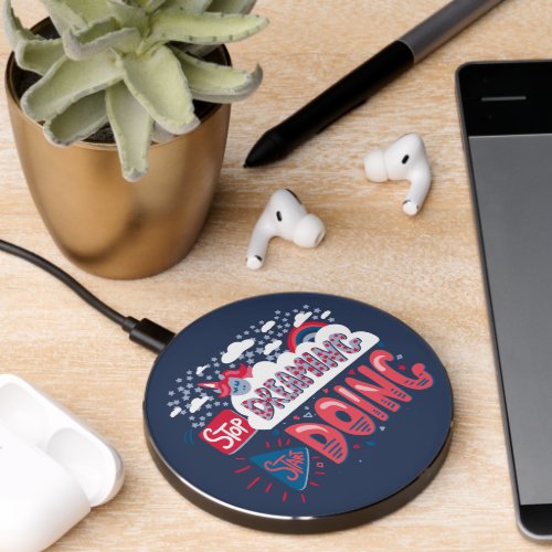 Stop Dreaming Start Doing Navy Blue Wireless Charger