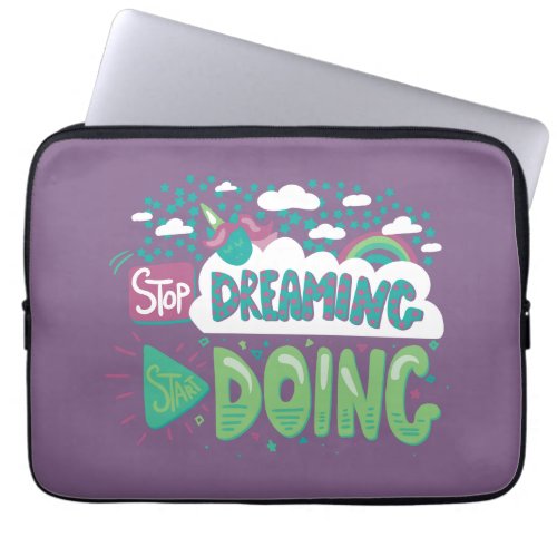 Stop Dreaming Start Doing Pale Lavender Laptop Sleeve