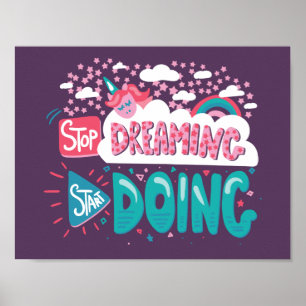Stop Dreaming, Start Doing Purple Poster