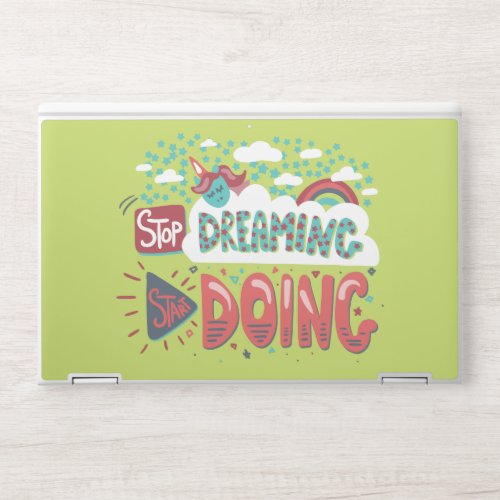 Stop Dreaming Start Doing Soft Lime HP Laptop Skin