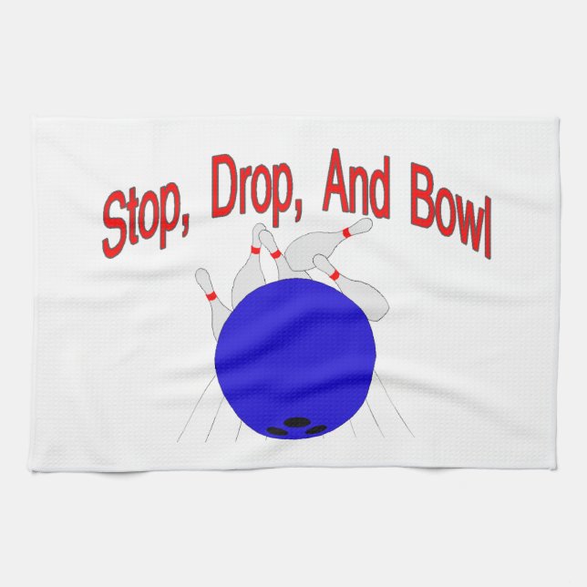 Stop Drop Bowl Kitchen Towel (Horizontal)