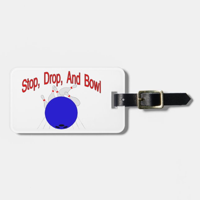 Stop Drop Bowl Luggage Tag (Front Horizontal)
