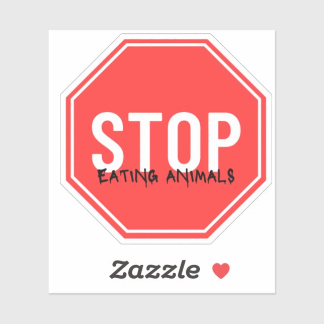 Stop eating animals environmental animal activist  sticker (Sheet)