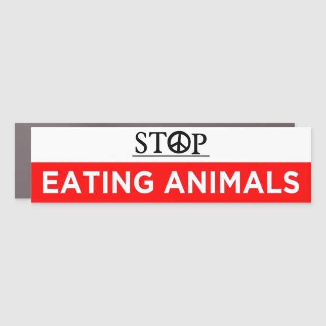 stop eating animals vegan car magnet (Front)