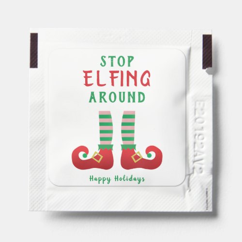 Stop Elfing Around Funny Christmas Saying Hand Sanitizer Packet
