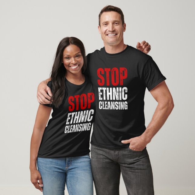 Stop Ethnic Cleansing | Red and White T-Shirt (Unisex)