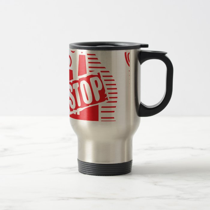 STOP FACTORY POLLUTION RED LOGO CAUSES ENVIRONMENT COFFEE MUG