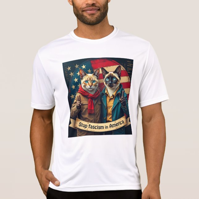 stop fascism In America Cats T-Shirt (Front)