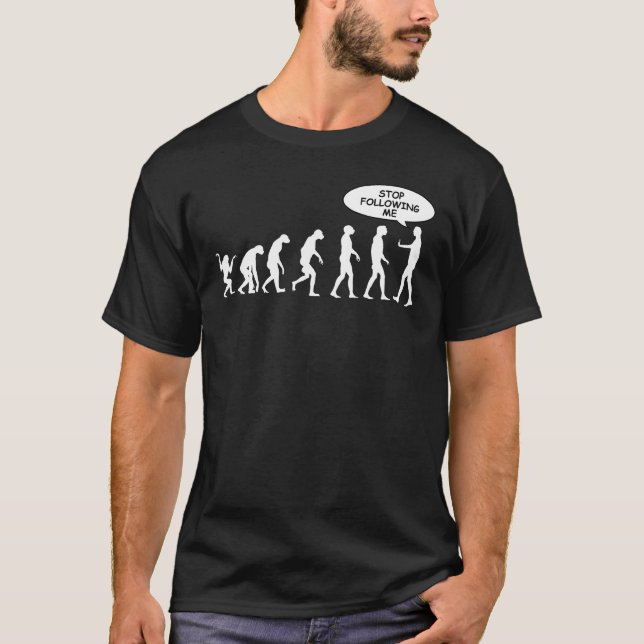 Stop Following Adult Dark Tee (Front)