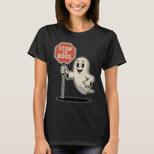 Stop For Boos Halloween Ghost Safety Patrol T-Shirt