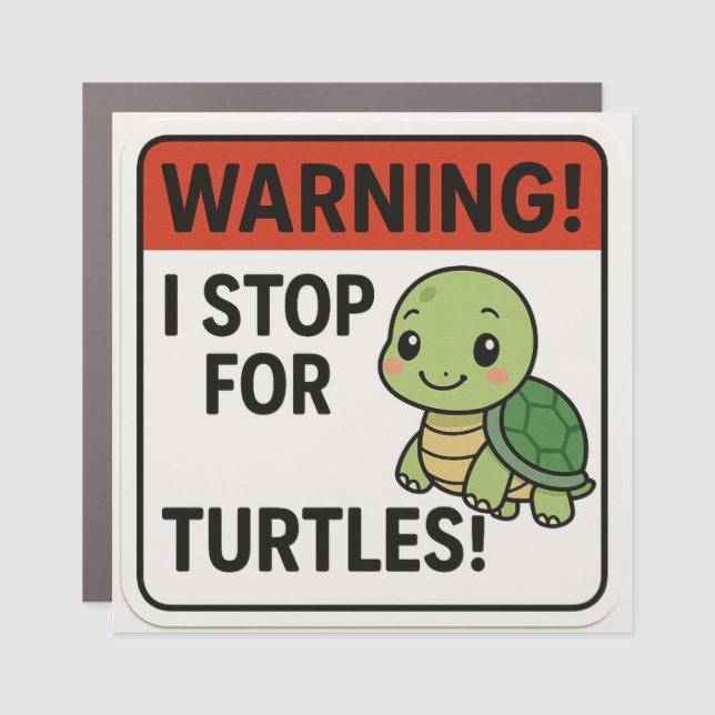 Stop for Turtles Car Decal (Front)
