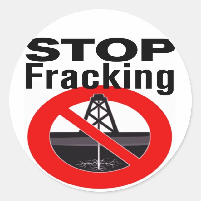 Stop Fracking Classic Round Sticker (Front)