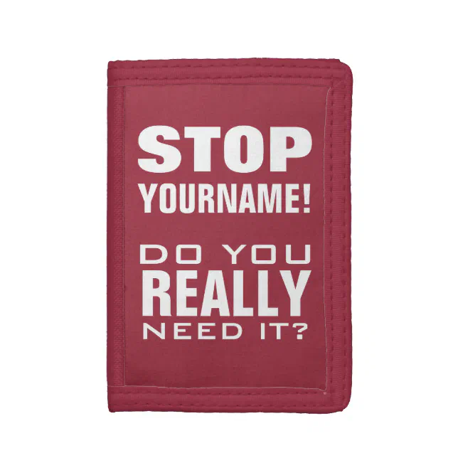 STOP! Funny custom name wallets (Front Vertical)