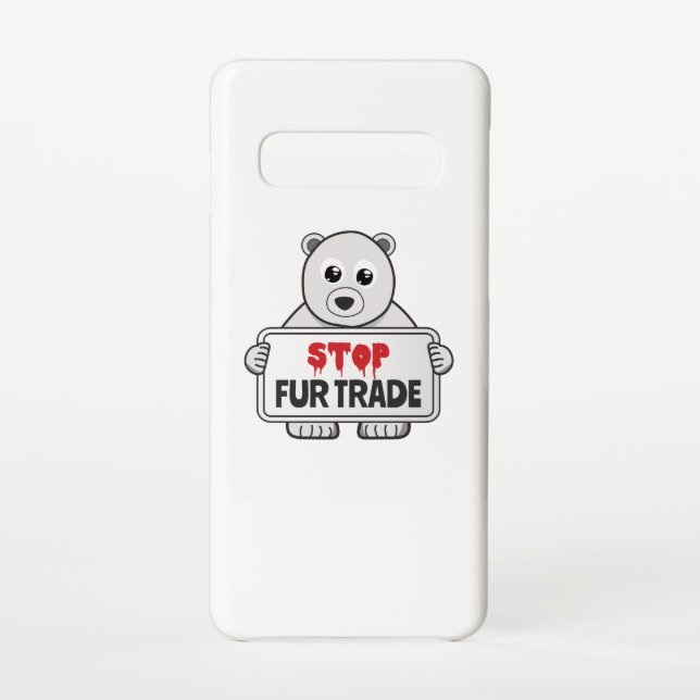 Stop Fur Trade Sad Polar Bear Samsung Galaxy Case (Back)