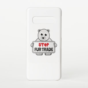 Stop Fur Trade Sad Polar Bear Samsung Galaxy S10 Case