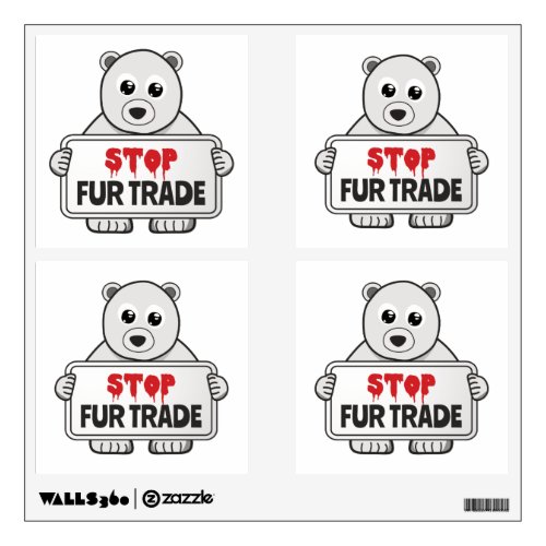 Stop Fur Trade Sad Polar Bear Wall Decal