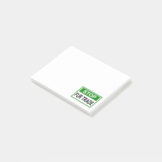 Stop Fur Trade Sign green Post-it Notes