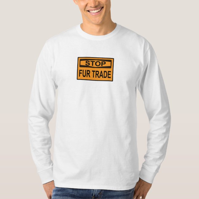Stop Fur Trade Sign orange T-Shirt (Front)