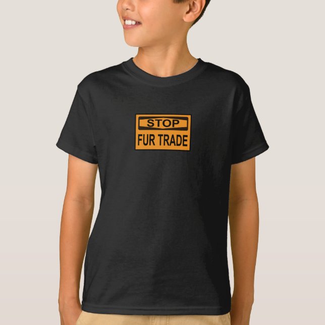 Stop Fur Trade Sign orange T-Shirt (Front)