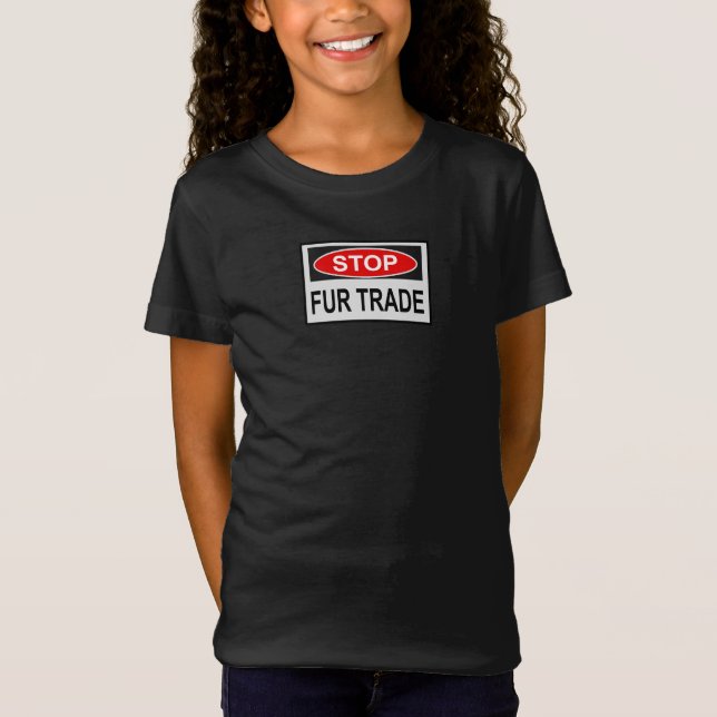 Stop Fur Trade Sign red T-Shirt (Front)