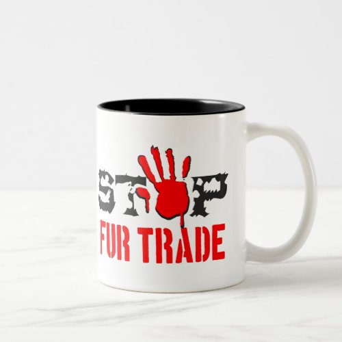 Stop Fur Trade Two_Tone Coffee Mug