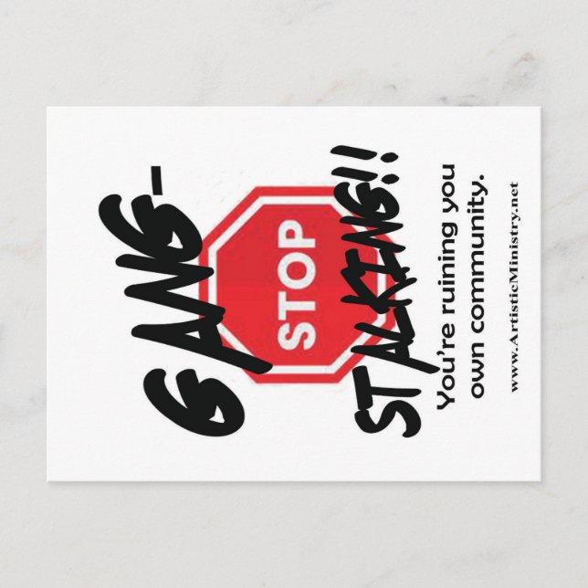 stop gang-stalking postcard (Front)