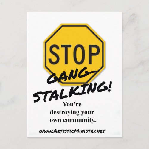Stop Gang_Stalking POSTCARD