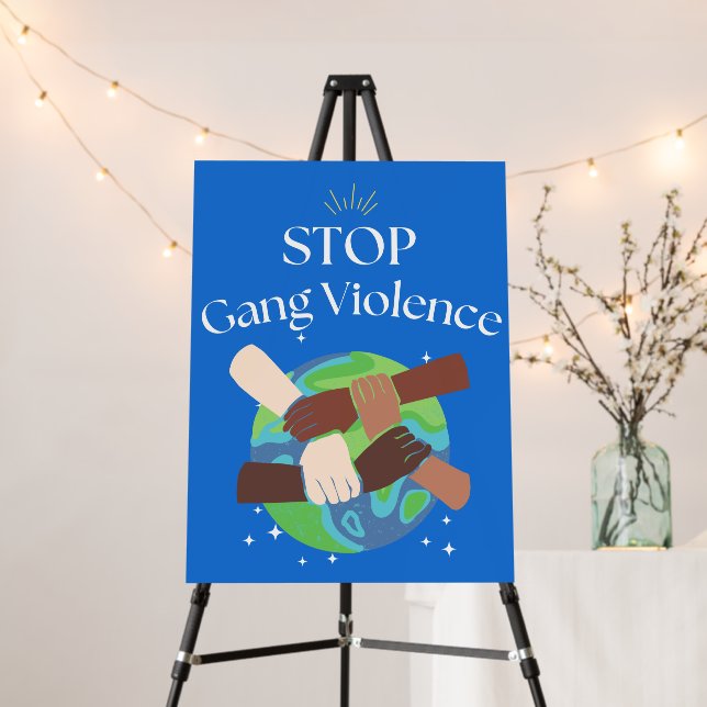 Stop Gang Violence Hands entwined Foam Board (In Situ (Stand))