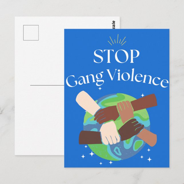 Stop Gang Violence Hands entwined Postcard (Front/Back)