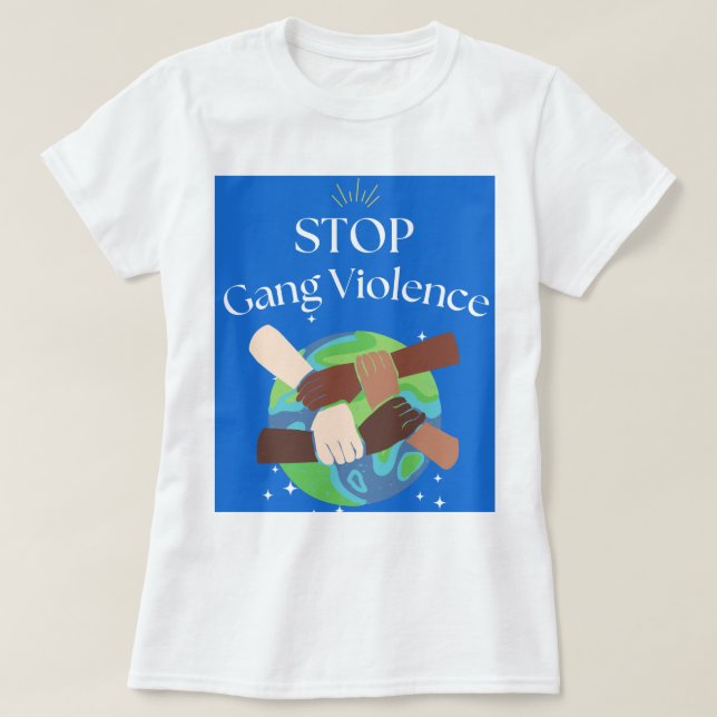 Stop Gang Violence Hands entwined T-Shirt (Design Front)