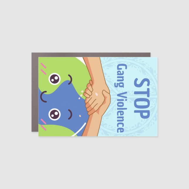 Stop Gang Violence Handshake for Peace Car Magnet (Front)