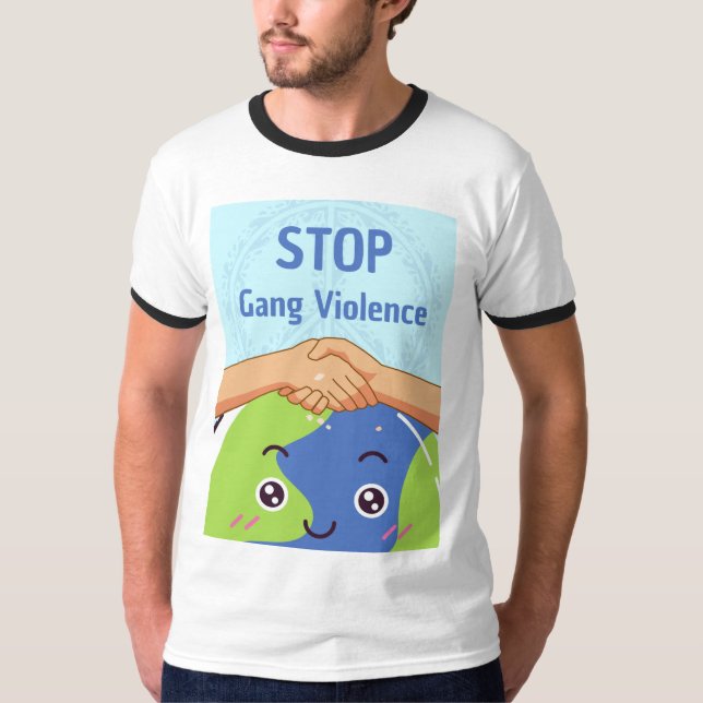 Stop Gang Violence Handshake for Peace T-Shirt (Front)
