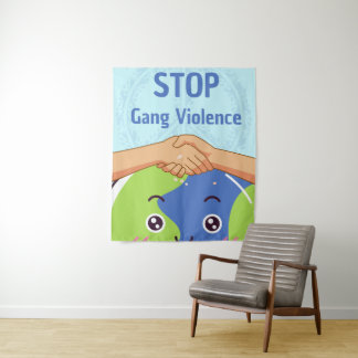 Stop Gang Violence Handshake for Peace Tapestry