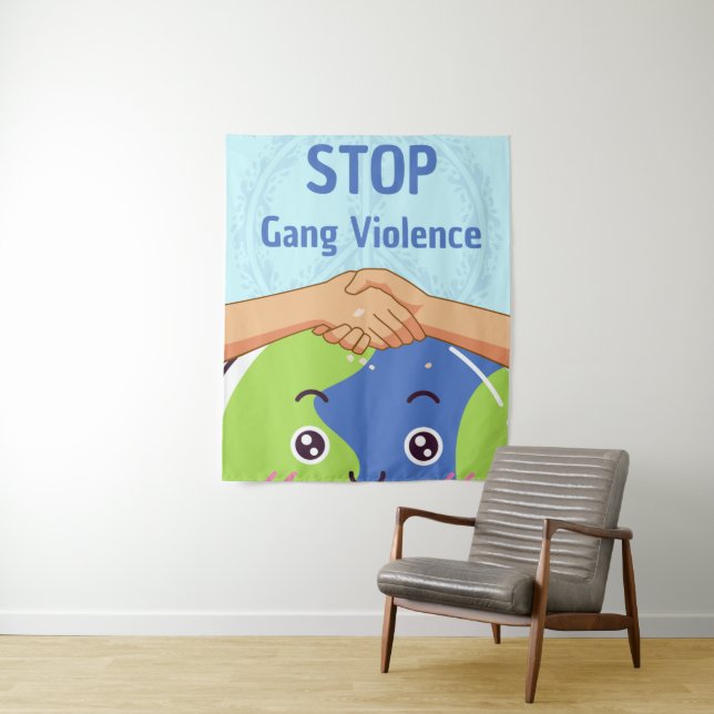 Stop Gang Violence Handshake for Peace Tapestry (In Situ)