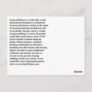 stop gangstalking postcard