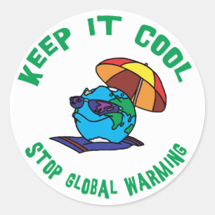 Stop Global Warming Classic Round Sticker