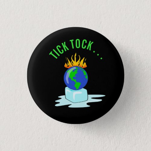 Stop Global Warming Climate Change Tick Tock Button