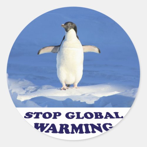 Stop Global Warming multiply sirokipng Classic Round Sticker