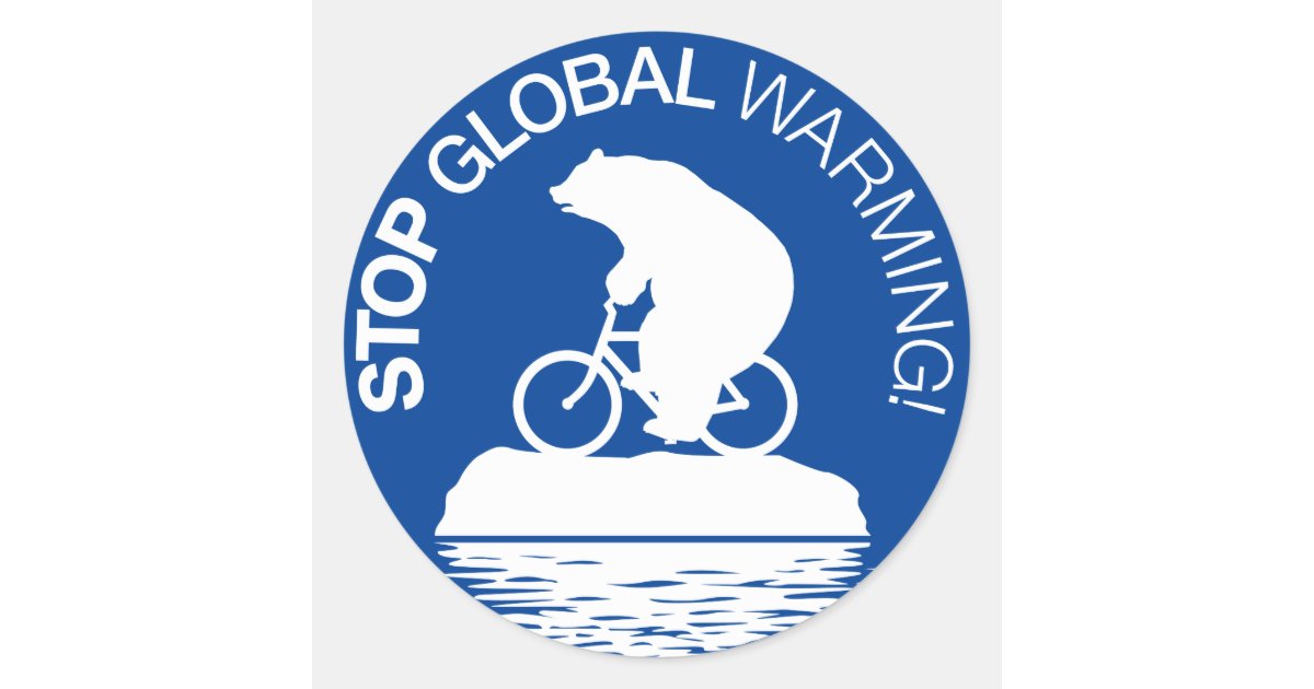 Stop Global Warming: Polar Bear Bicycle Stickers | Zazzle