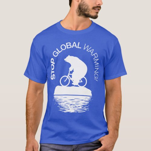Stop Global Warming Polar Bear Bicycle T_shirt