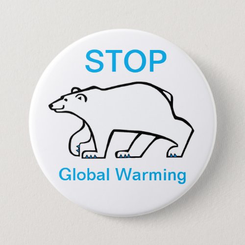 Stop global warming _POLAR BEAR_ Wildlife _ Arctic Button