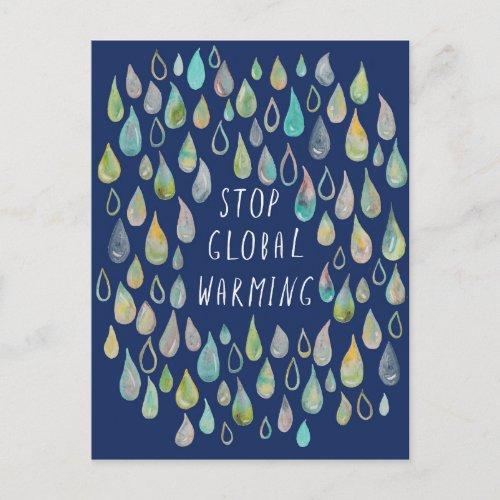 STOP GLOBAL WARMING Protect the Planet Postcard