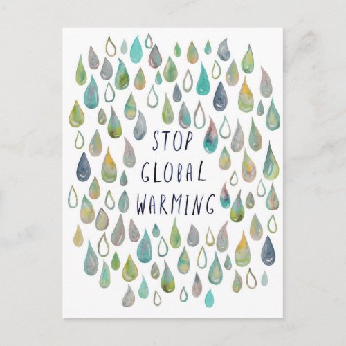 STOP GLOBAL WARMING Protect the Planet Postcard