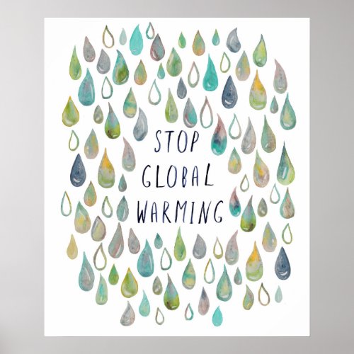 STOP GLOBAL WARMING Save Earth Poster