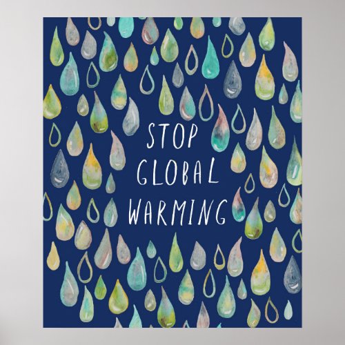 STOP GLOBAL WARMING Save Earth Poster