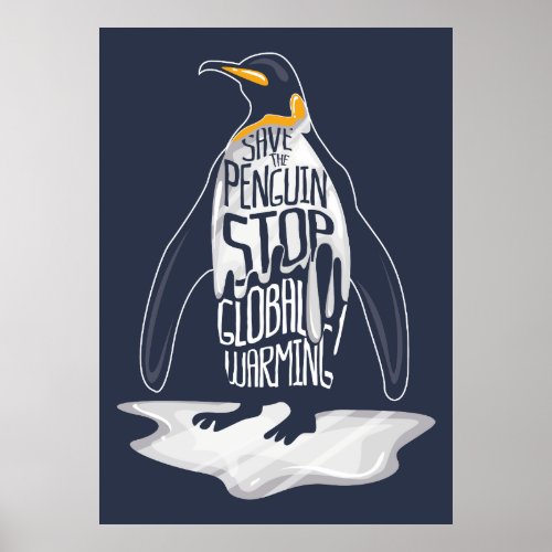 Stop Global Warming Save the Sea Animals Poster